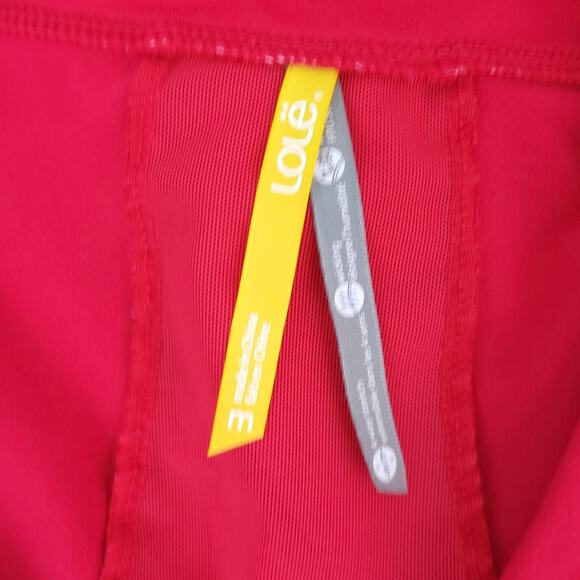 LOLE Fitted Short Sleeve Shirt Red, Mesh Back, Medium Women Athletic Top - Picture 4 of 4